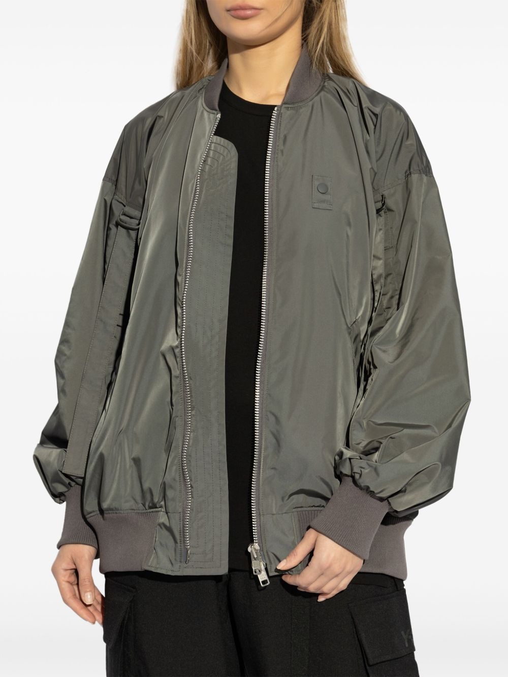 logo-patch bomber jacket - 3