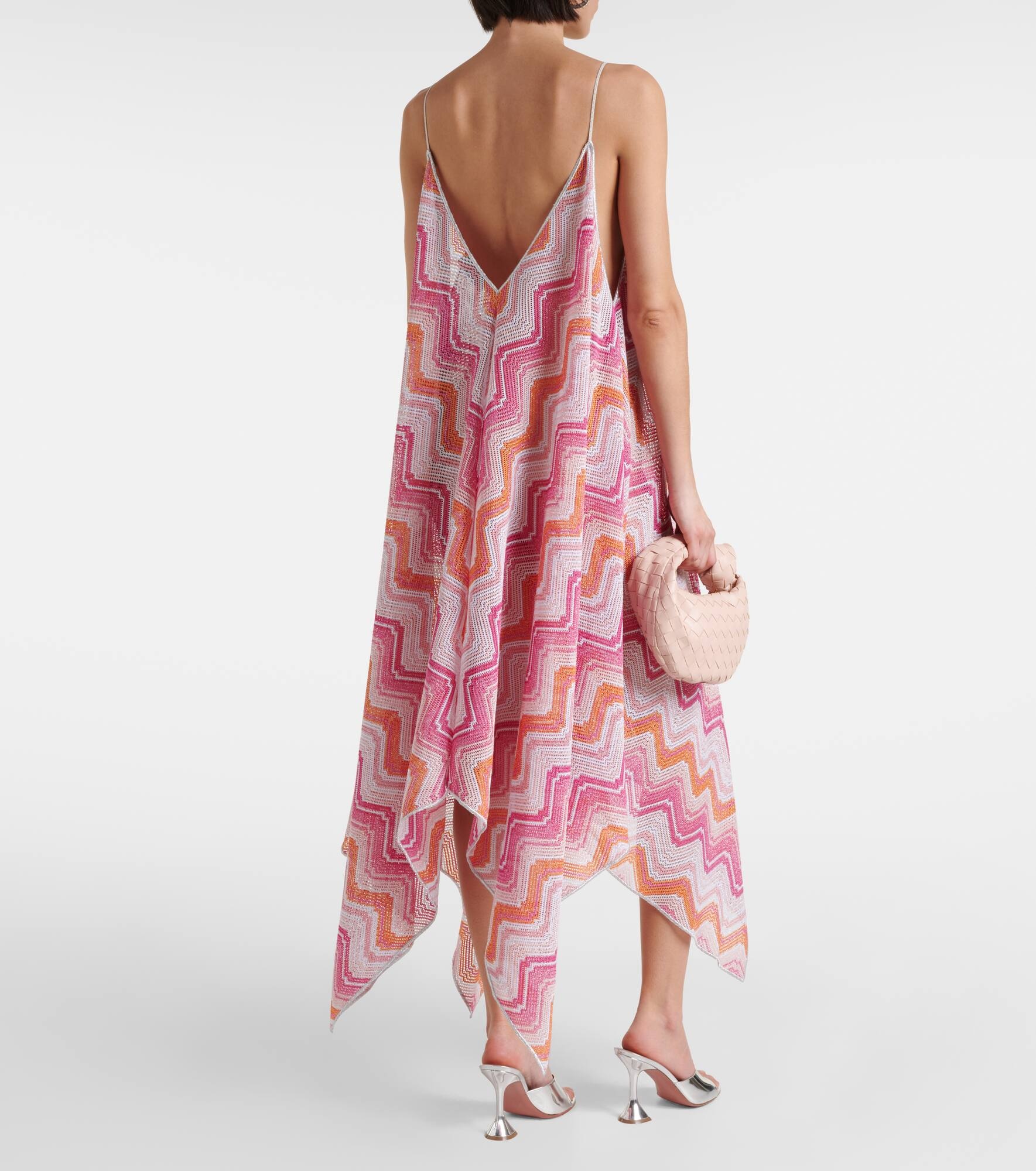 Asymmetric lamé maxi dress - 3
