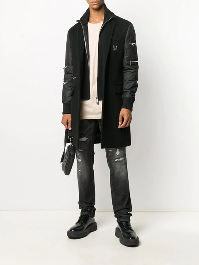 PHILIPP PLEIN layered long coat outlook