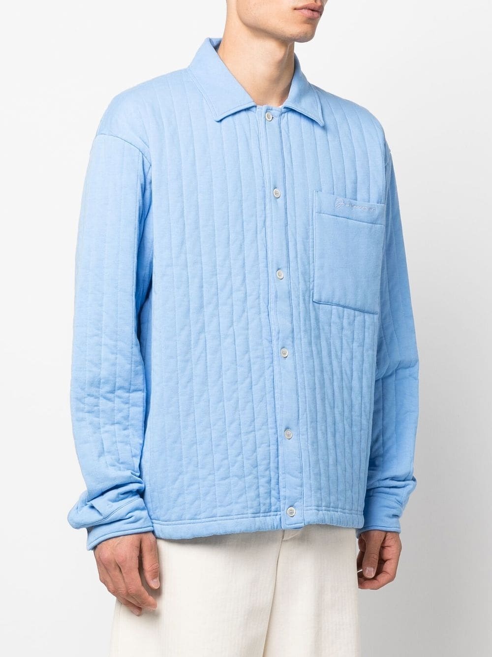 quilted-finish button-down shirt - 3