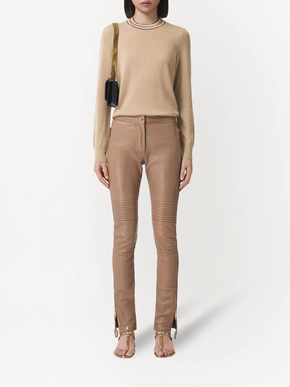 stripe detail cashmere jumper - 2