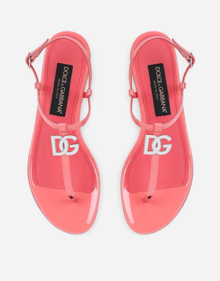 Patent leather DG thong sandals - 4