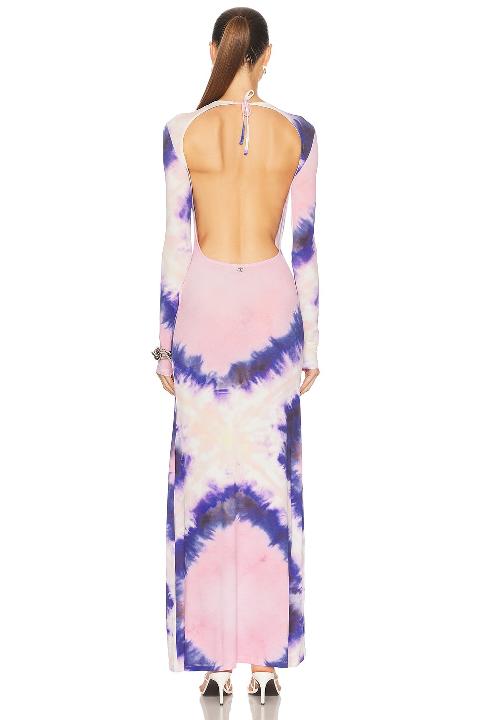 Long Sleeve Open Back Maxi Dress - 4