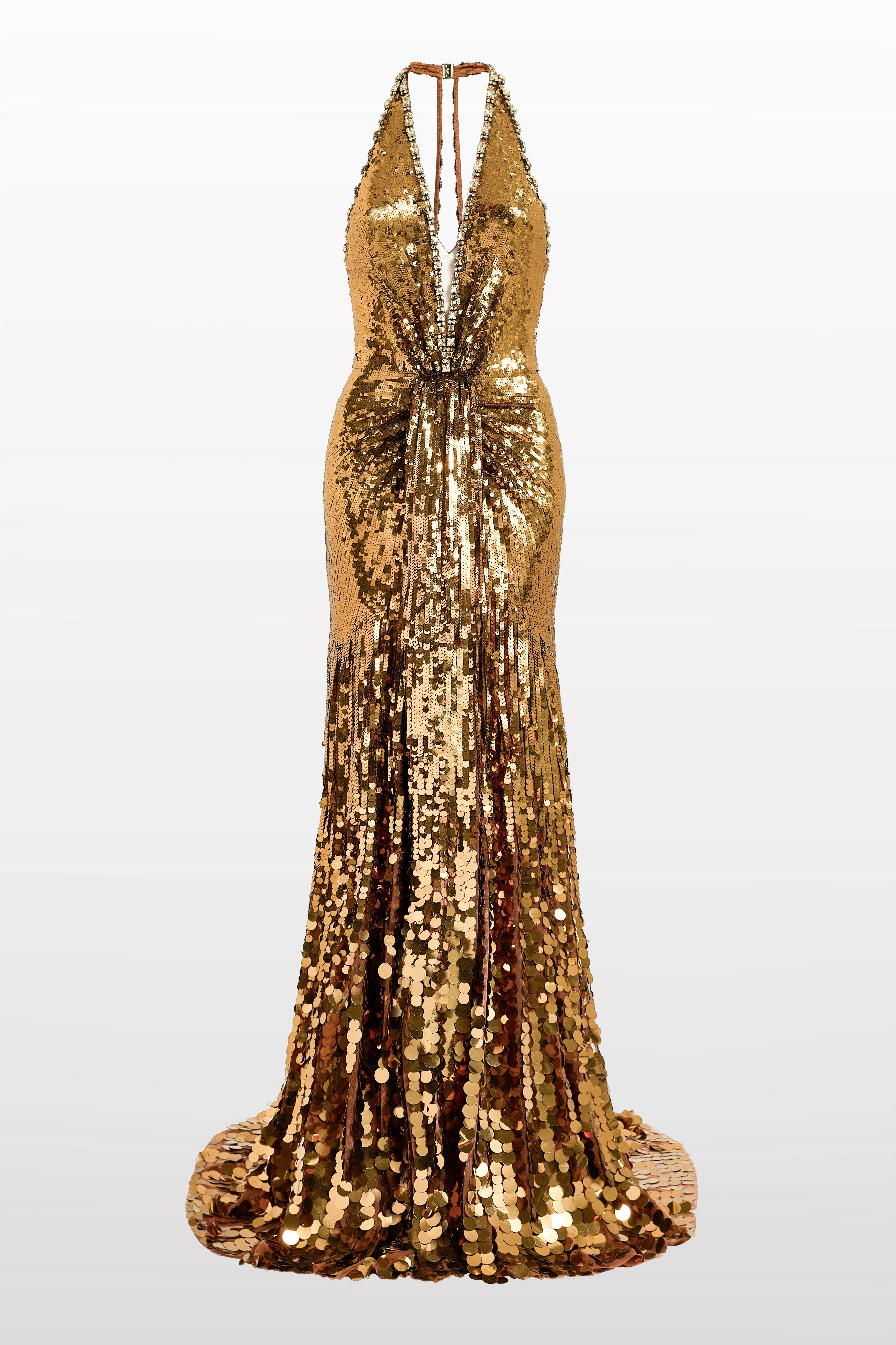 Jenny Packham Lisette Sequin-Embellished Maxi Dress in Bronze at Nordstrom - 1