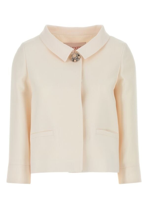 Valentino Garavani Women Ivory Crepe Blazer - 1