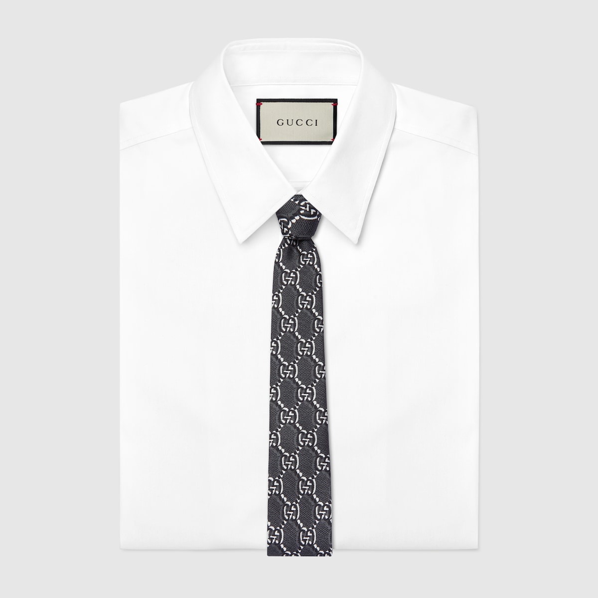 Silk tie with GG print - 2