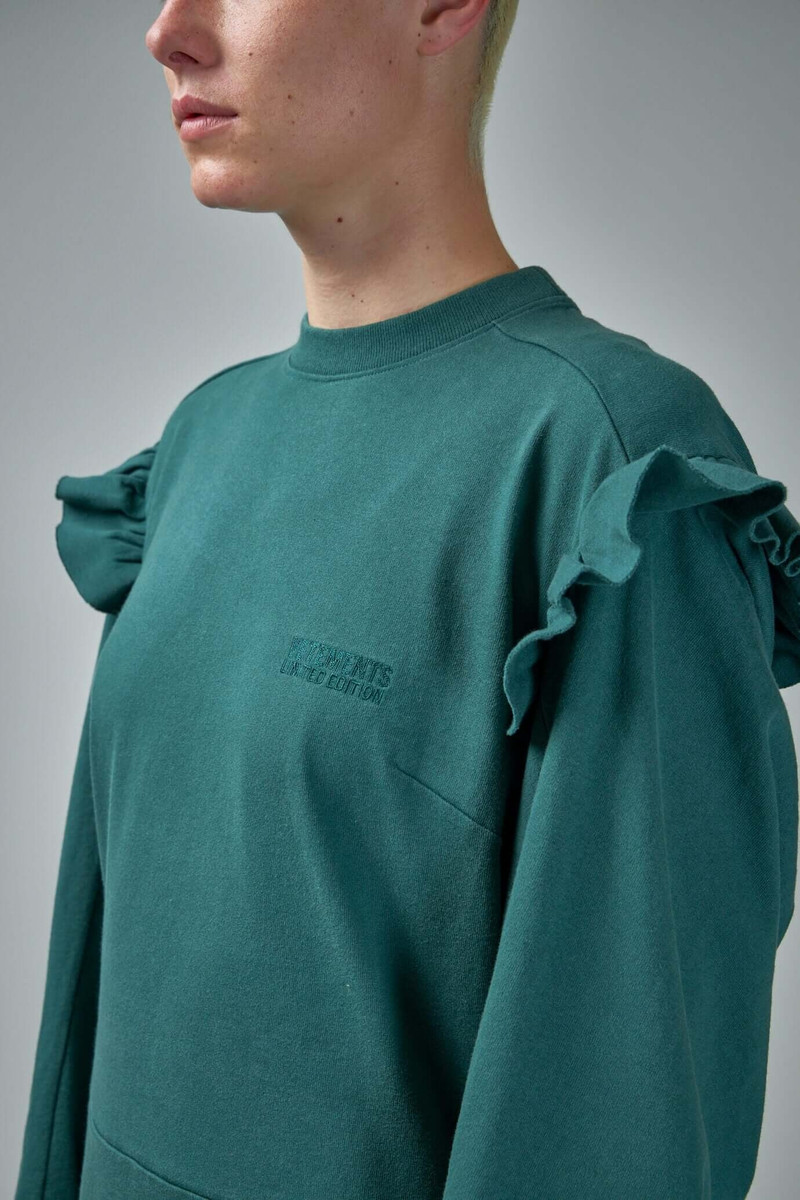VETEMENTS Ruffle Jersey Dress Police outlook