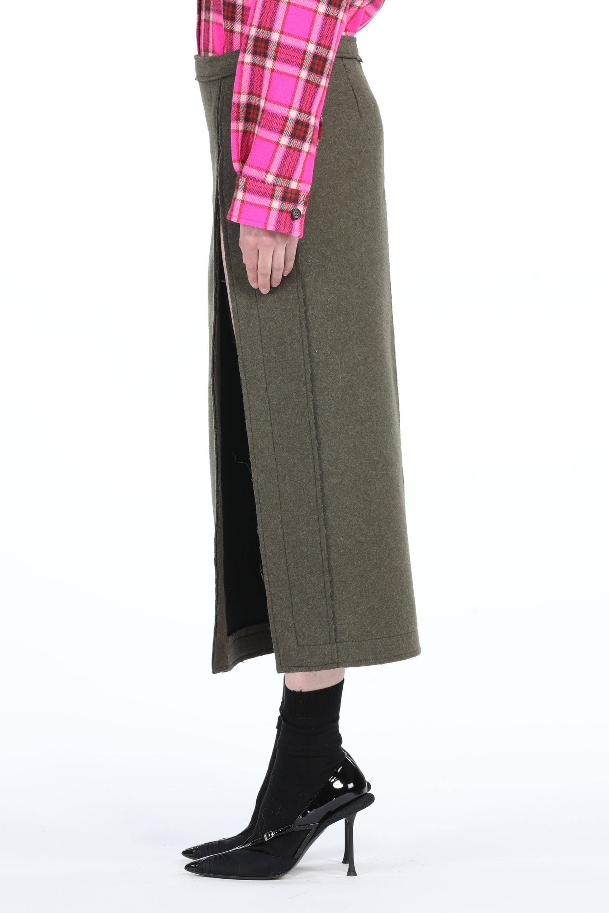 SIDE SPLIT PENCIL SKIRT - 3