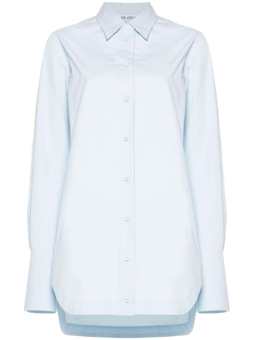 logo-embroidered cotton shirt - 1