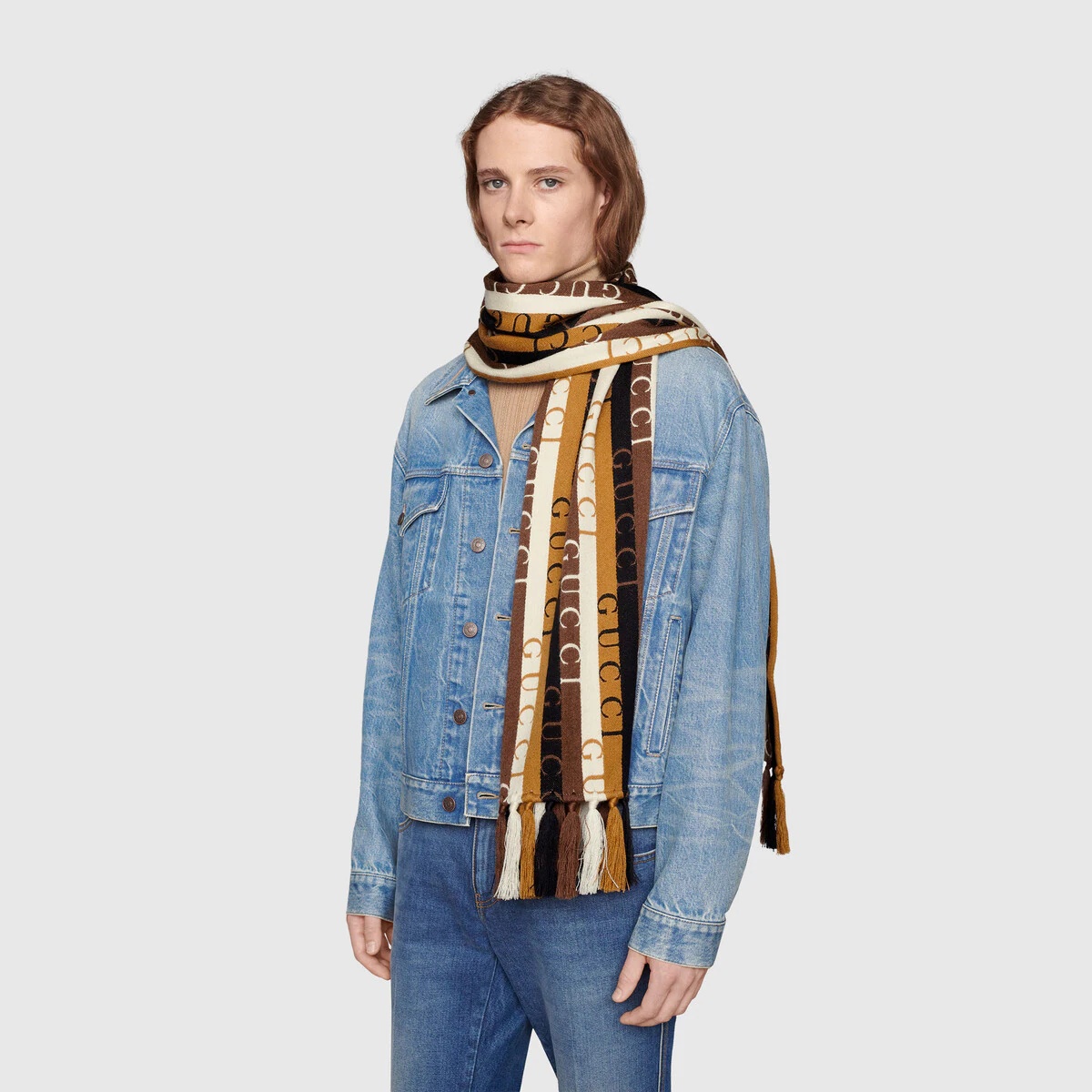 Gucci stripe wool scarf - 3