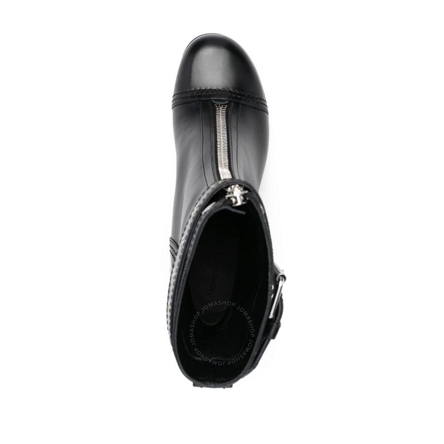 ショートブーツ・ブーティ alexander mcqueen Buckle ankle boots (757505WIDR3 1081) Alexander McQueen Alexander McQueen Black Buckle-Detail