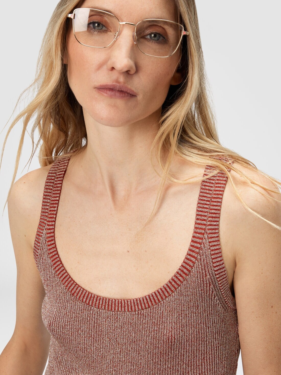 Tank Top in Viscose and Lamé Blend - 5