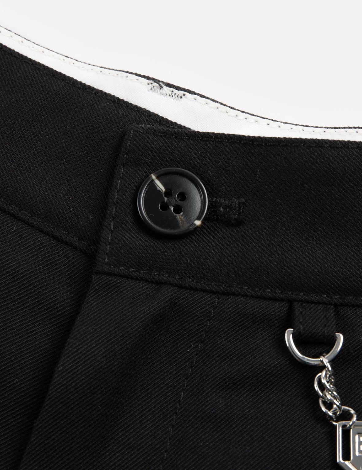 Logo Embossed Metal Plate Wide Leg Pants - 11