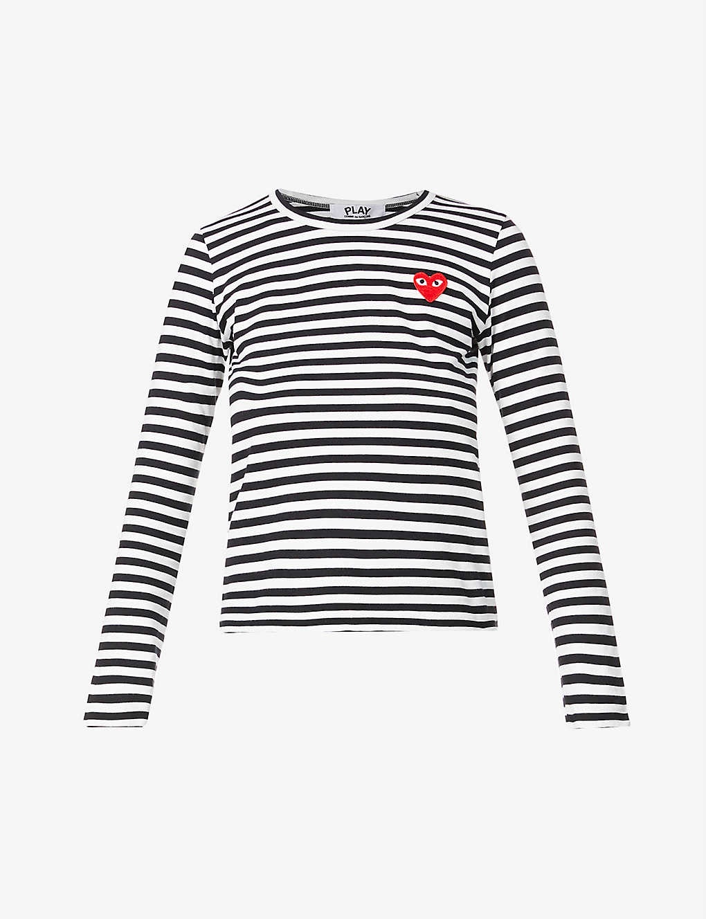 Comme des Garçons PLAY Heart-appliqué cotton-jersey top
