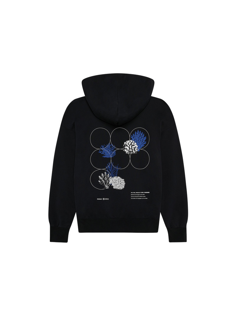 Mens Coral Gardeners Midweight Hoodie - Black 1