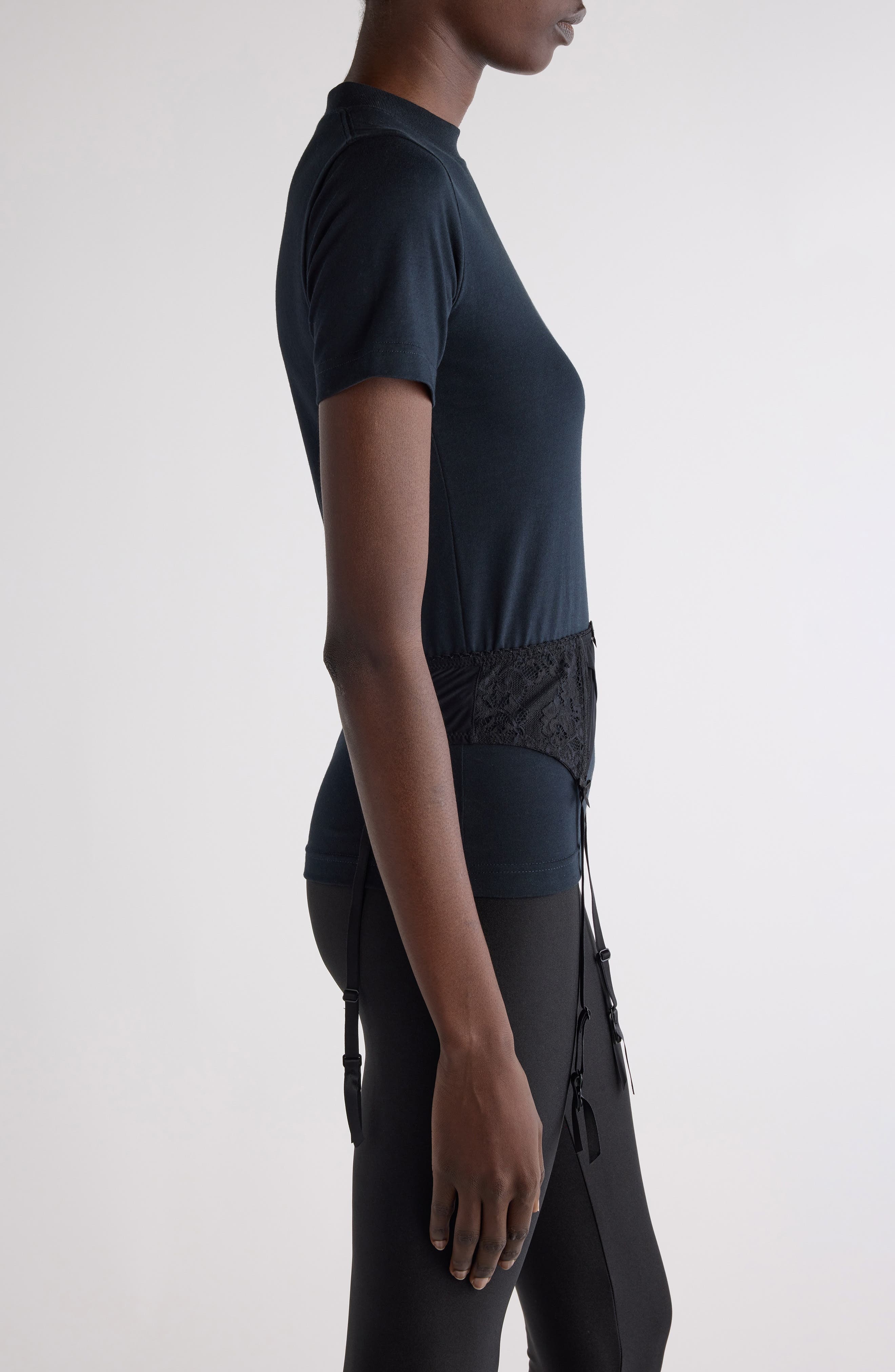 Balenciaga Lingerie T-Shirt in Faded Black at Nordstrom - 4