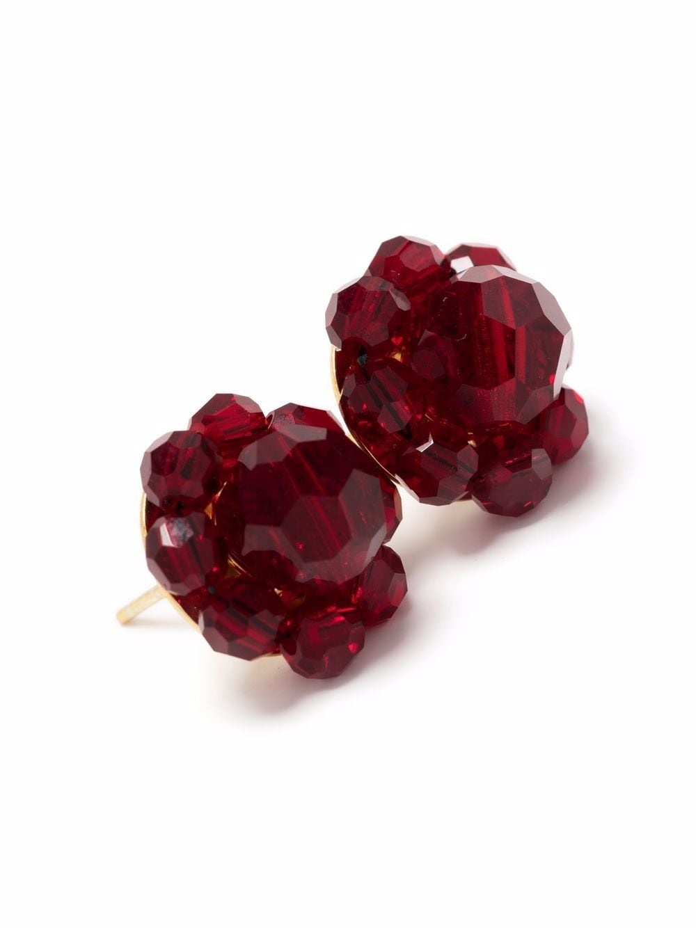 beaded flower stud earrings - 3