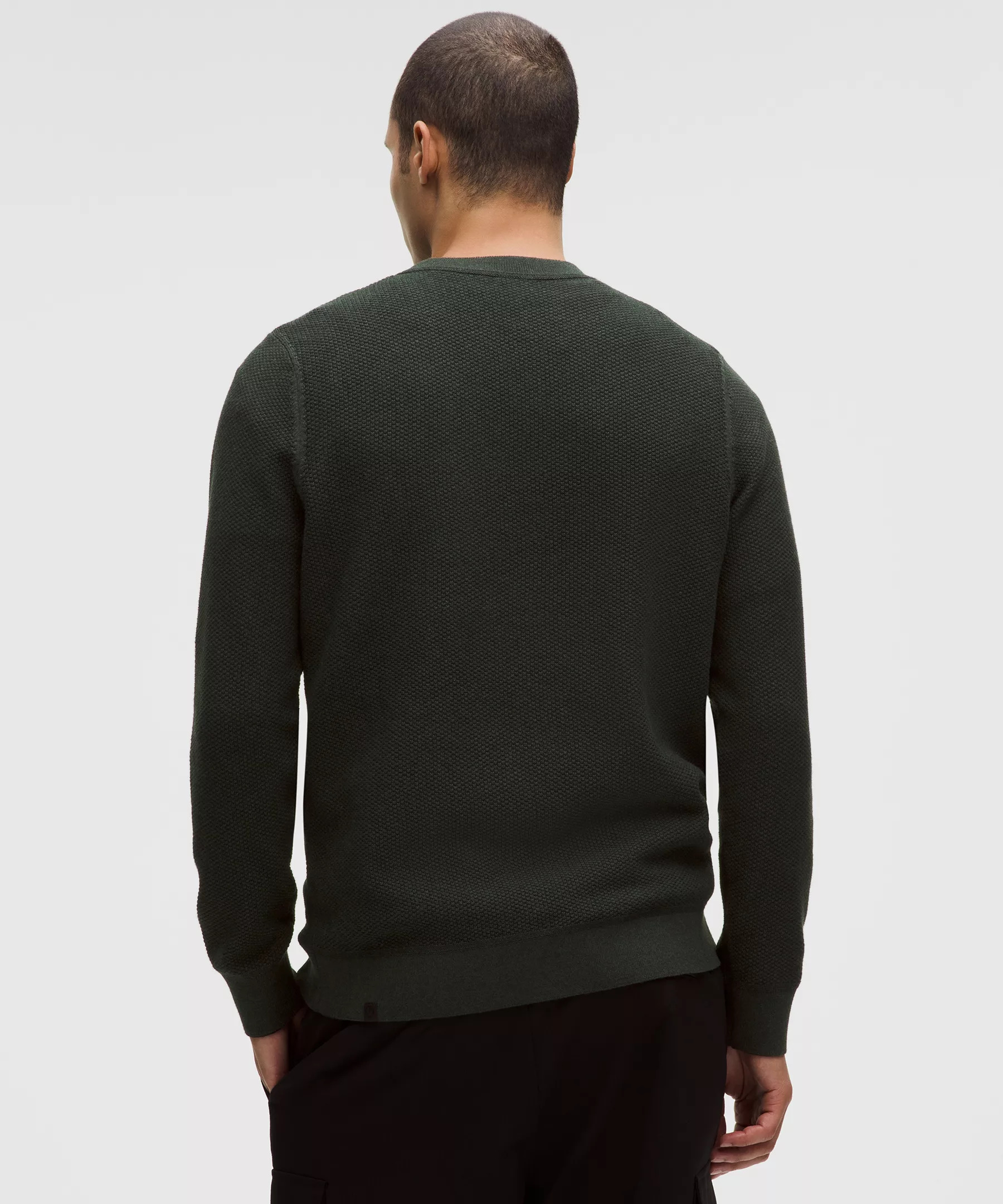 Textured Knit Crewneck Sweater - 3