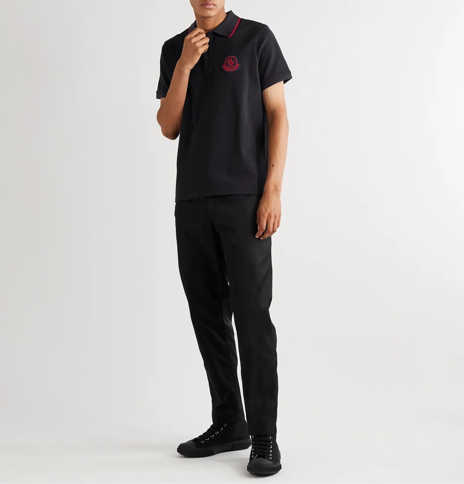 Slim-Fit Contrast-Tipped Logo-Appliquéd Cotton-Piqué Polo Shirt - 2