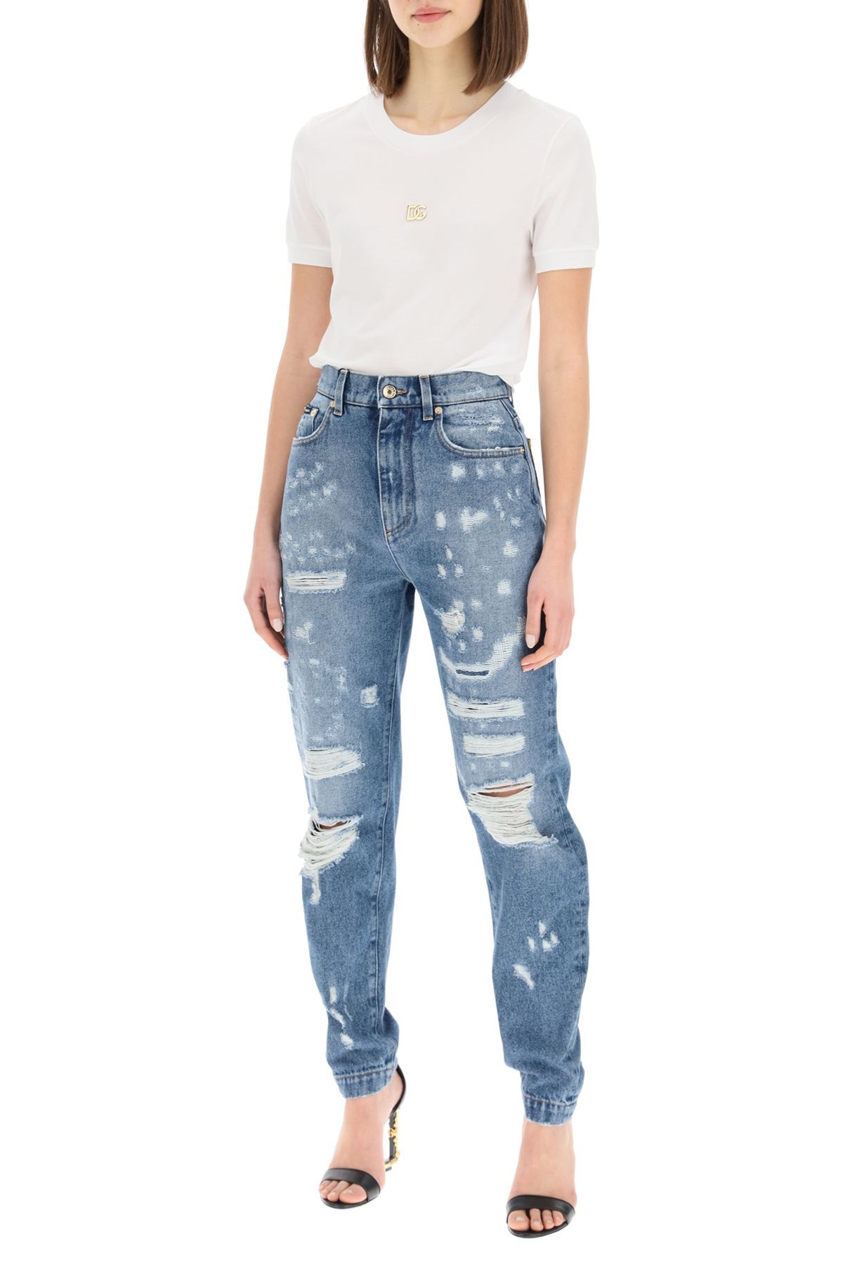 AMBER JEANS IN DESTROYED DENIM - 2