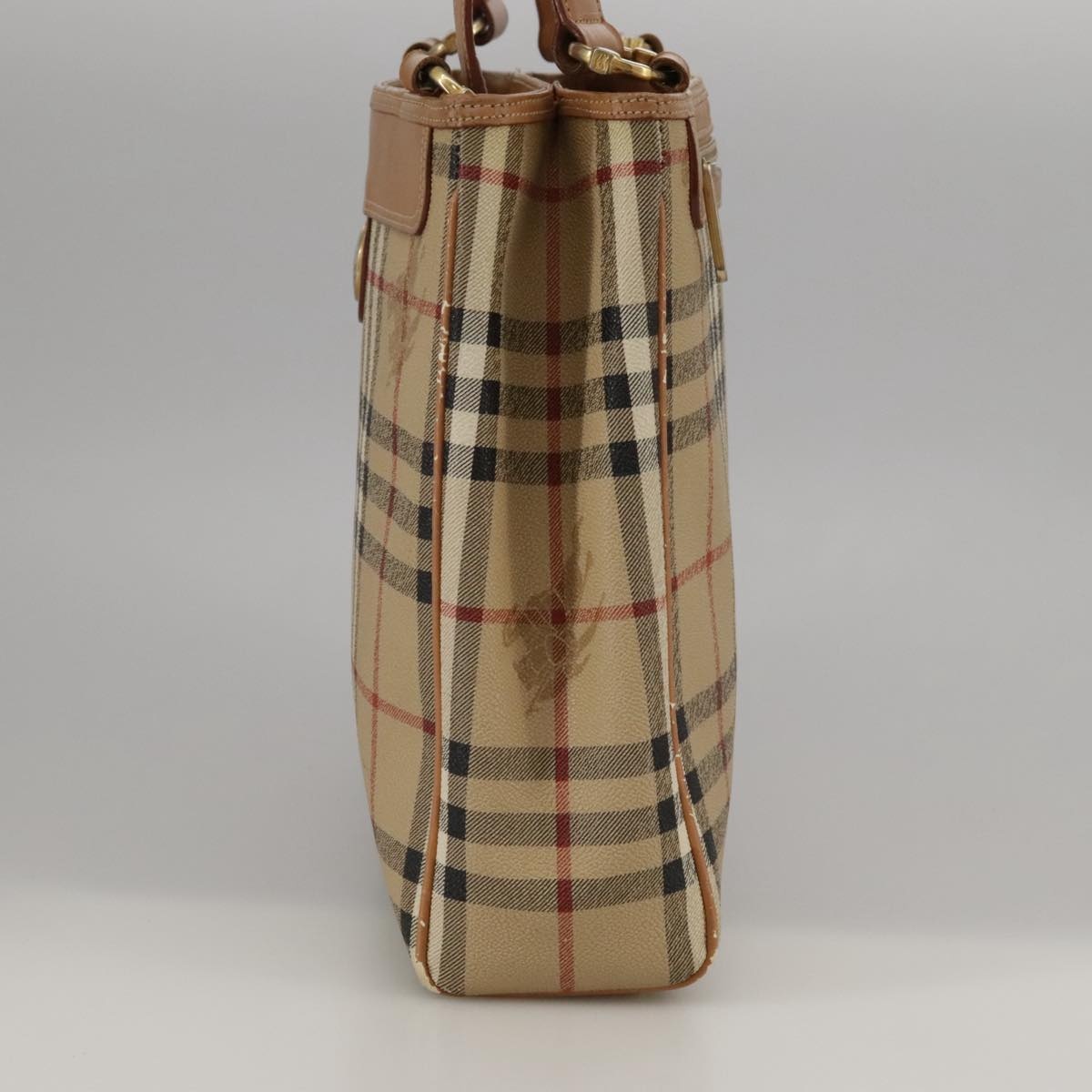Burberry Nova Check Shoulder Bag Pvc Beige Gold - 4