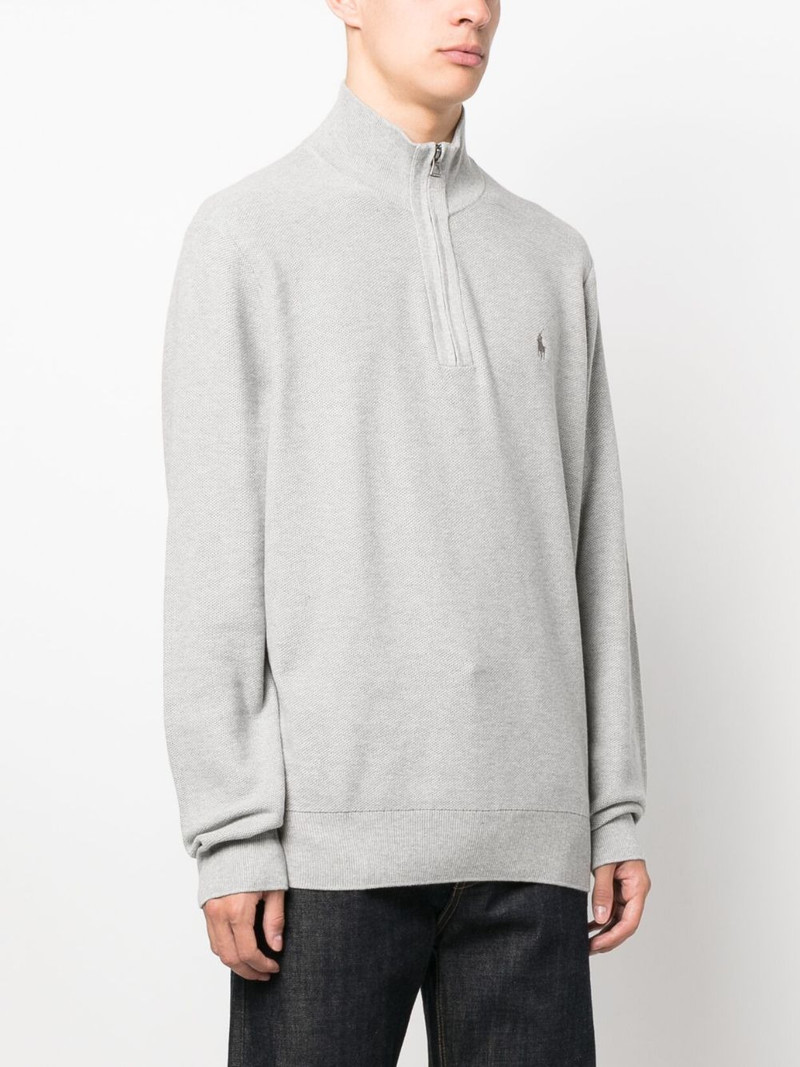 half-zip piqué jumper 3