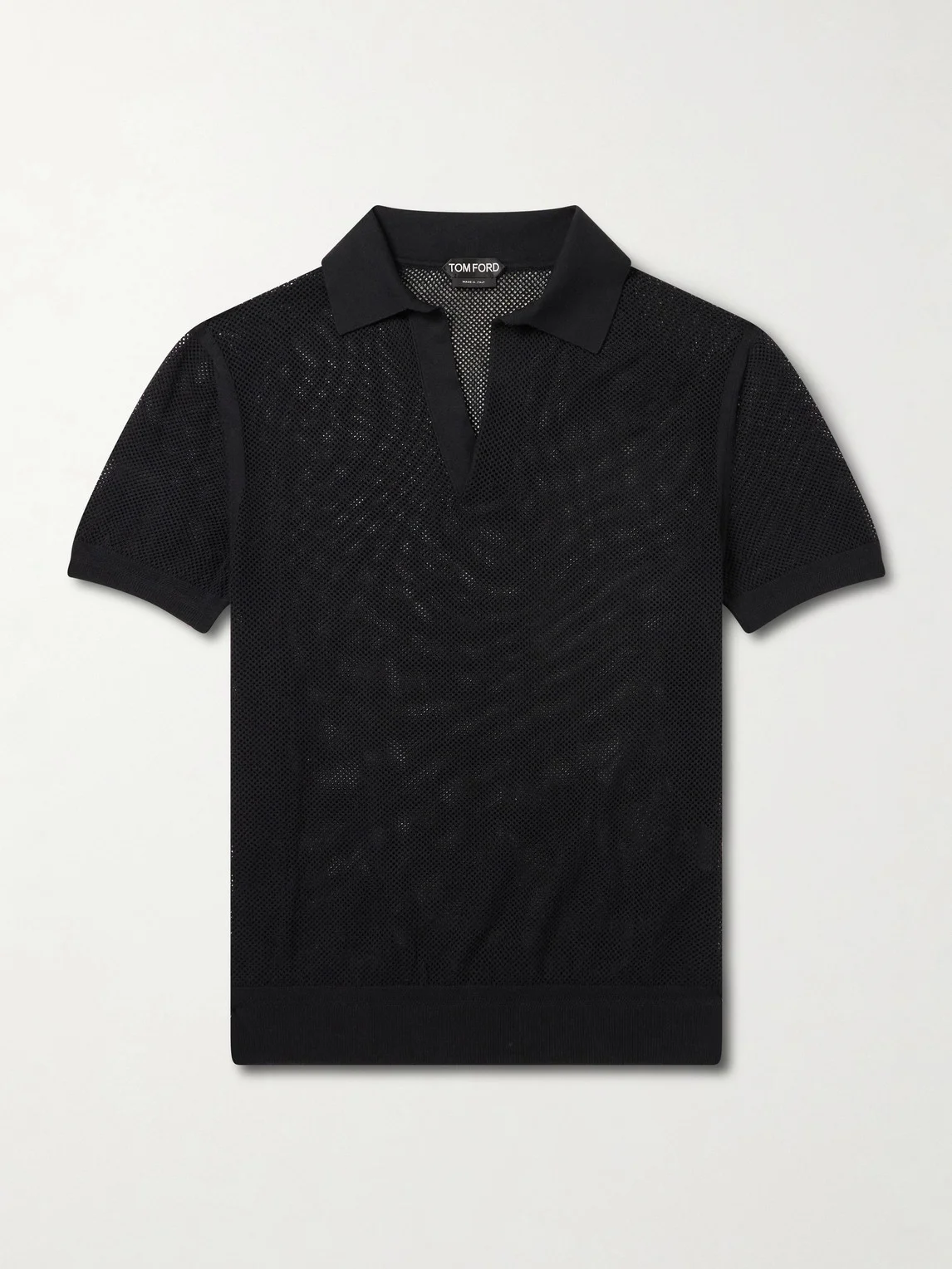 Open-Knit Sea Island Cotton and Silk-Blend Polo Shirt - 1