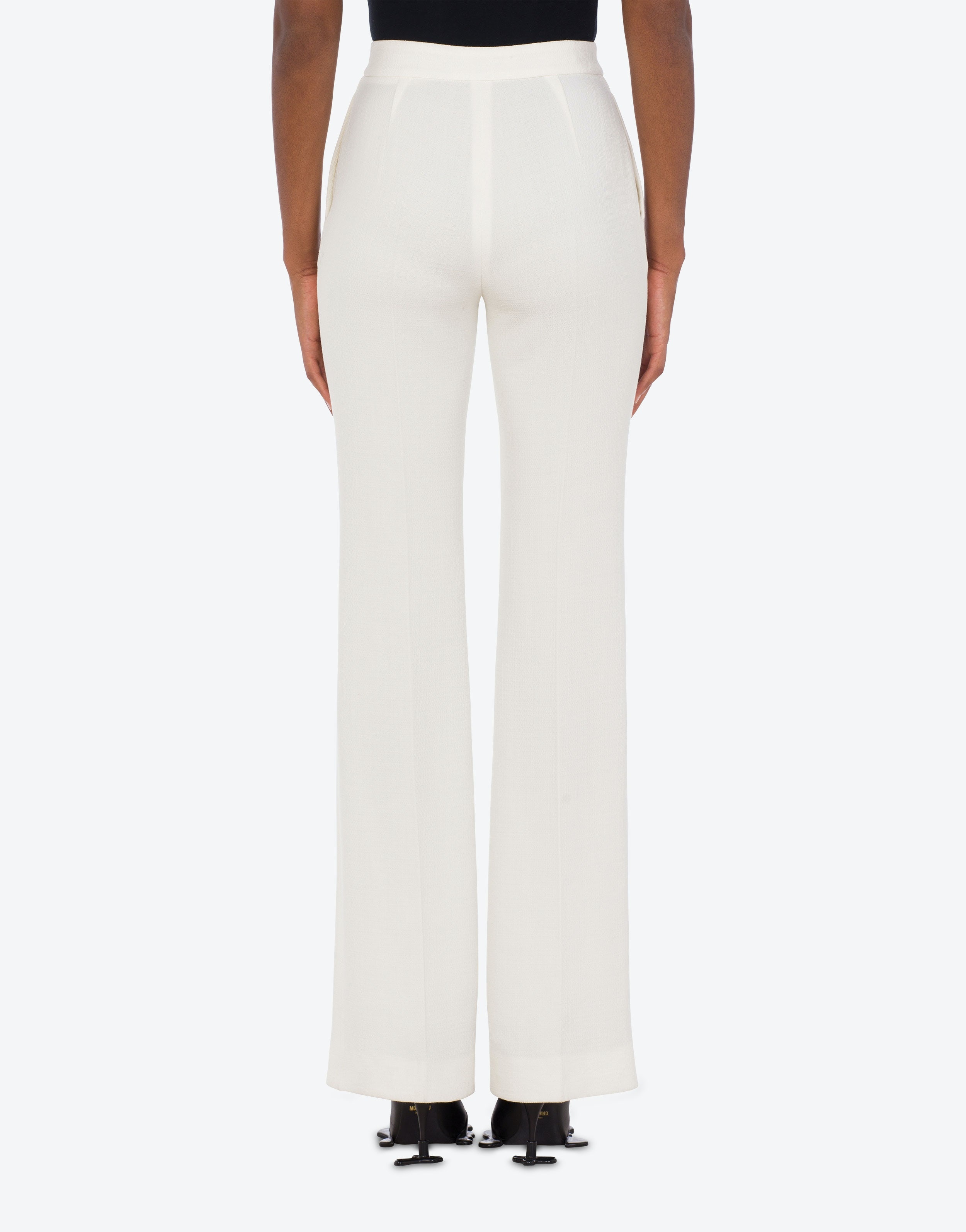 FLARED STRETCH CRÊPE TROUSERS - 3