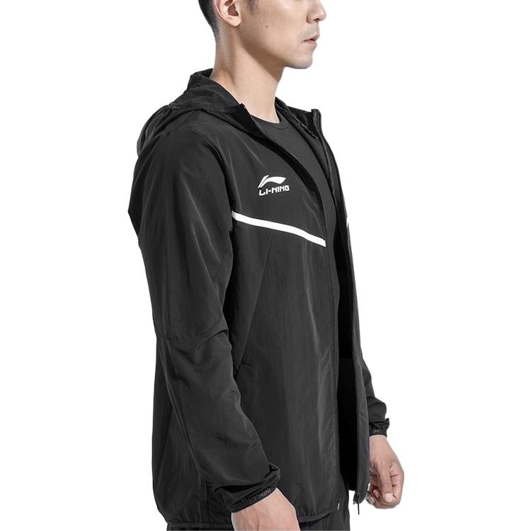 Li-Ning Logo Sports Full Zip Hooded Jacket 'Black' AFDR301-3 - 3