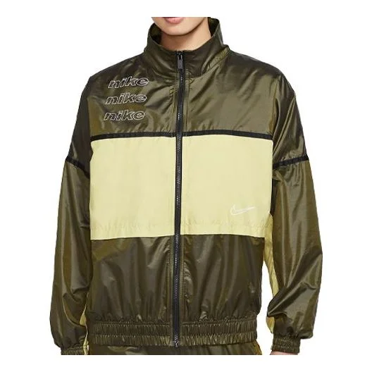 (WMNS) 나이키 운동복 방풍 재킷 올리브 녹색 CU6390-368 - 1