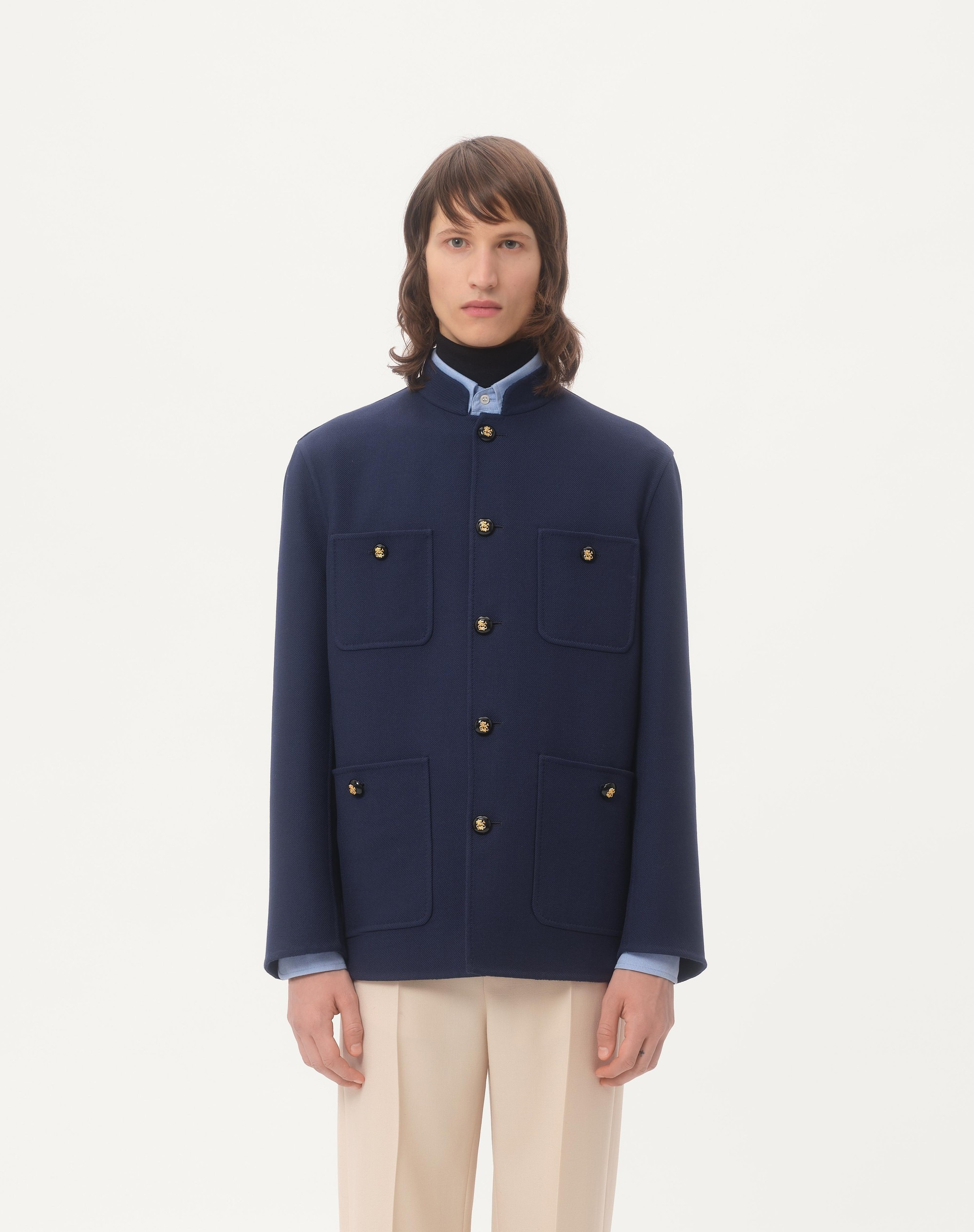 DOUBLE WOOL JACKET WITH MANDARIN COLLAR - 6