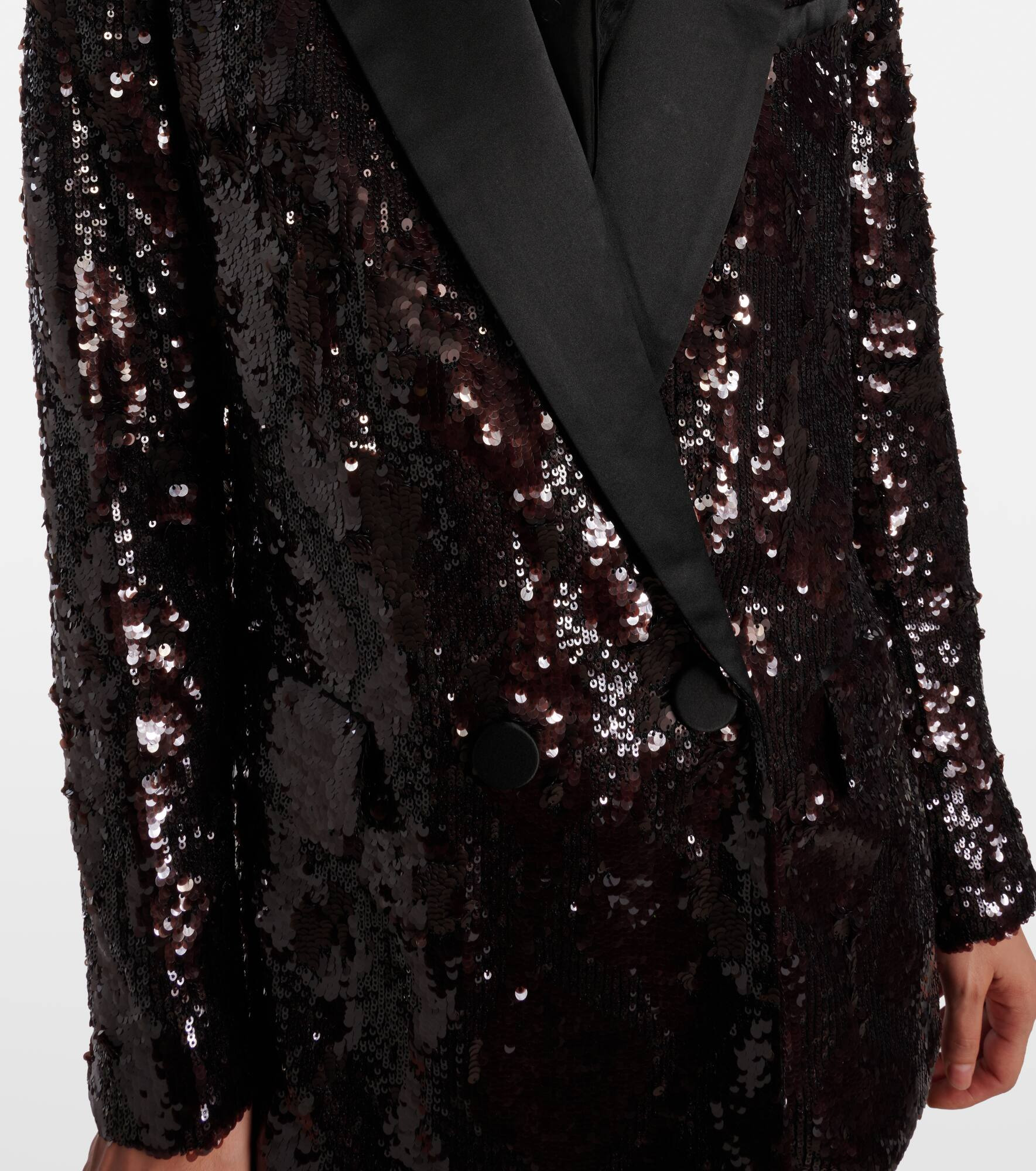 Sequined double-breasted blazer - 5
