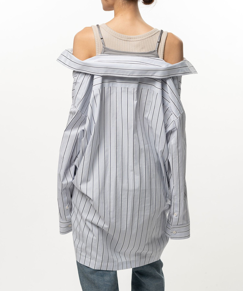 Triple Layered Stripe Shirt Dress 16