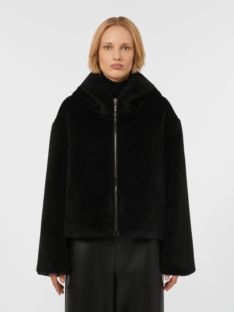 OLLY Short, reversible alpaca and wool padded jacket 3