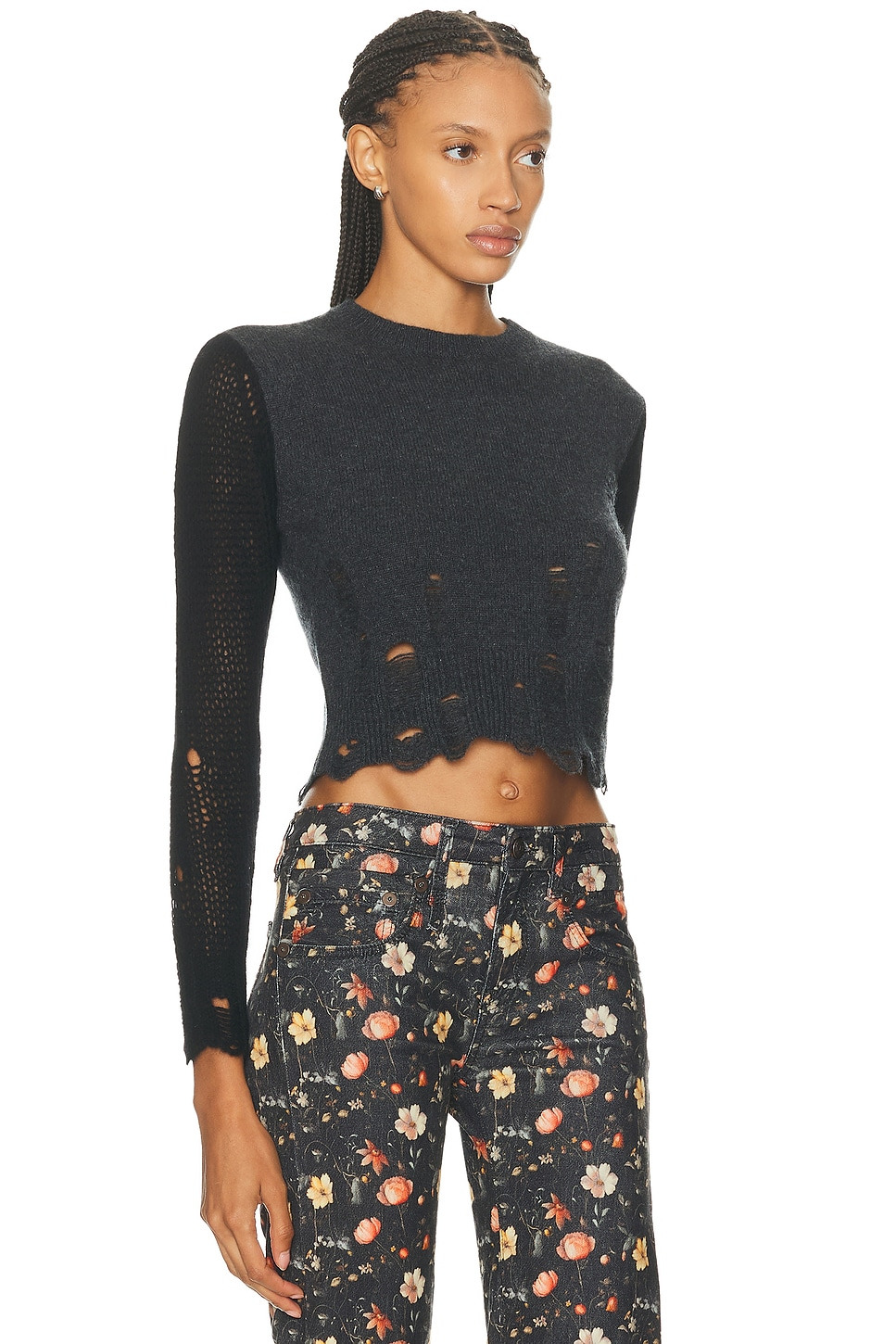 Combo Sleeve Baby Crewneck Sweater - 2