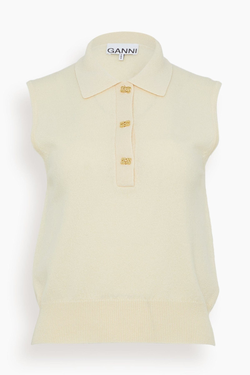 Button-embellished merino 양모와 캐시미어 블렌드 조끼 1