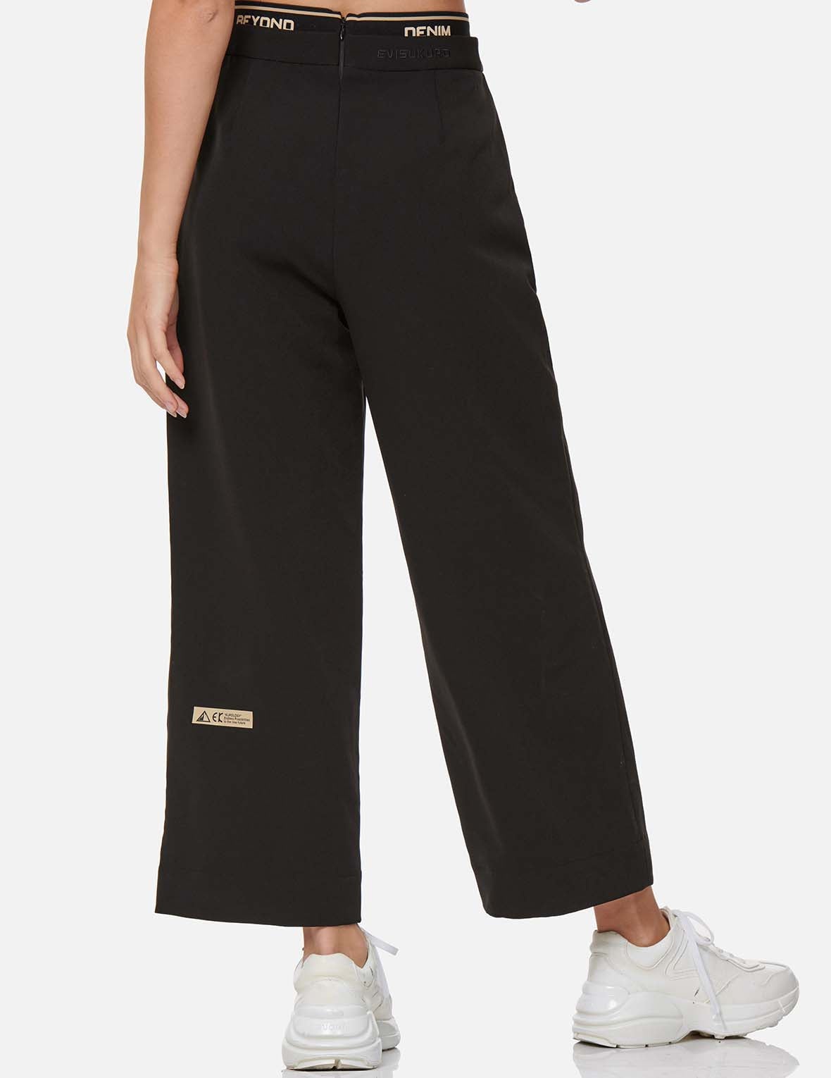 Double Waistband Wide Leg Pants - 8