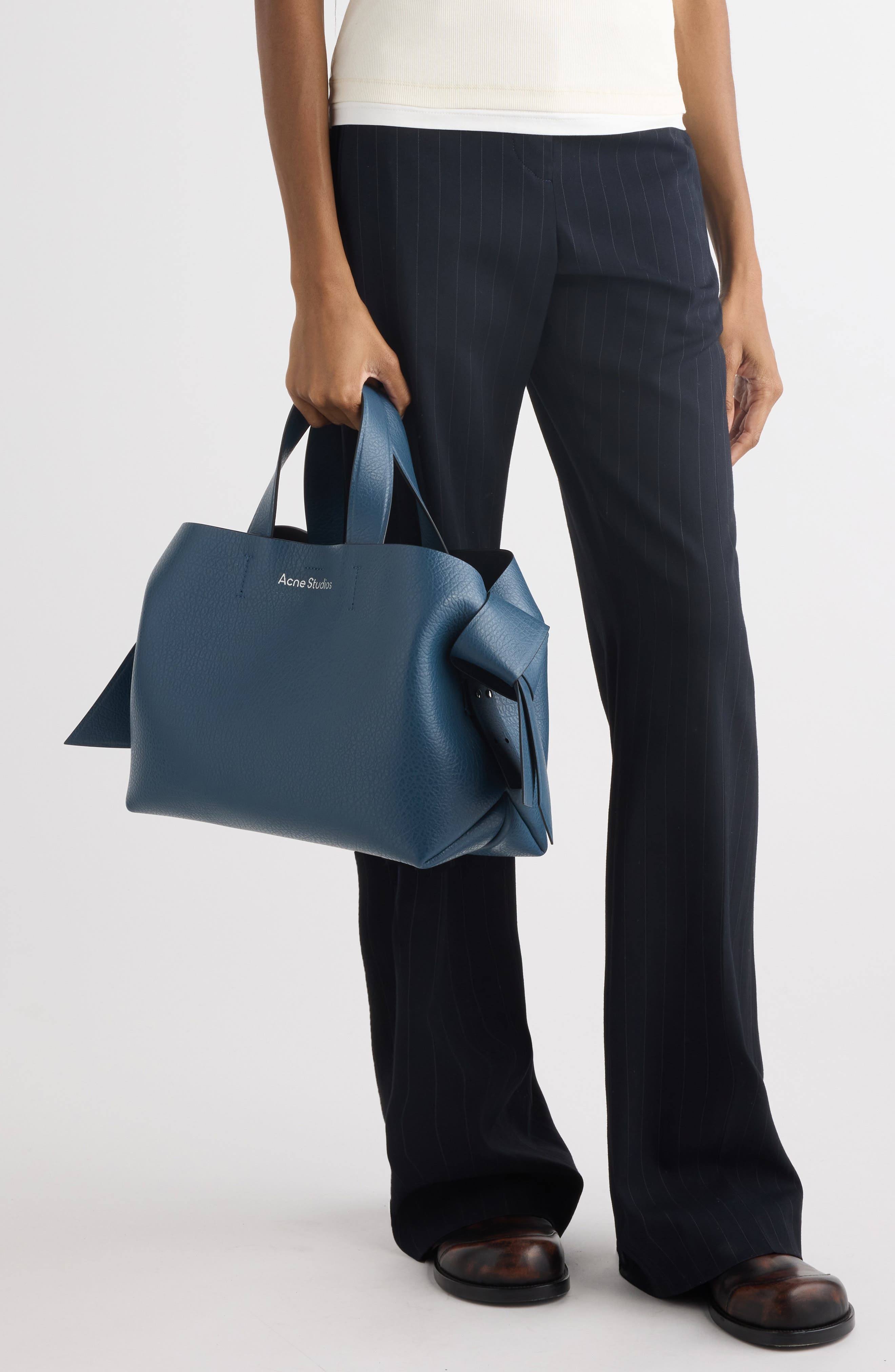 Acne Studios Musubi Leather Tote in Denim Blue at Nordstrom - 2