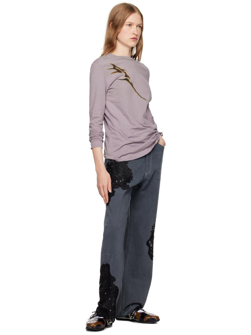 Collina Strada lace panels straight-leg jeans outlook