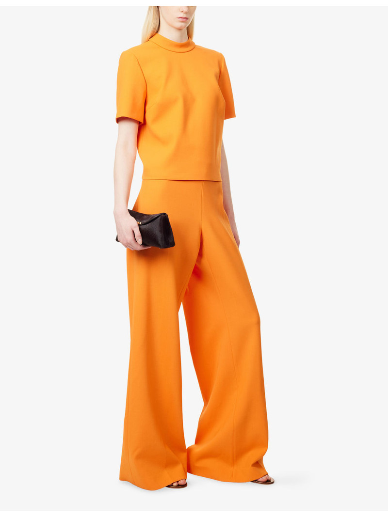 CAROLINA HERRERA Mock Neck Cropped Wool-Blend Top outlook