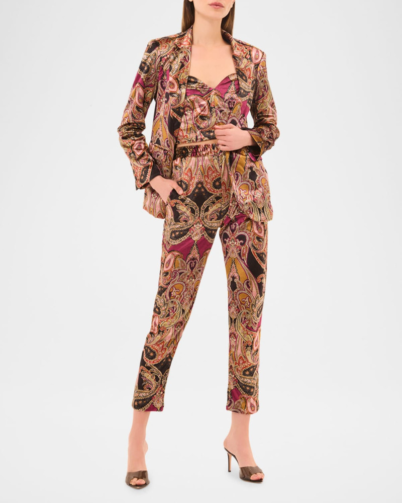 MISA Catroux Paisley Velvet Single-Breasted Blazer outlook
