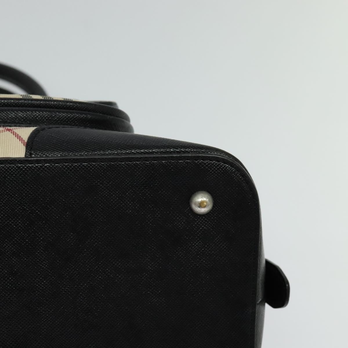 Burberry Nova Check Hand Bag Canvas Beige Black - 15