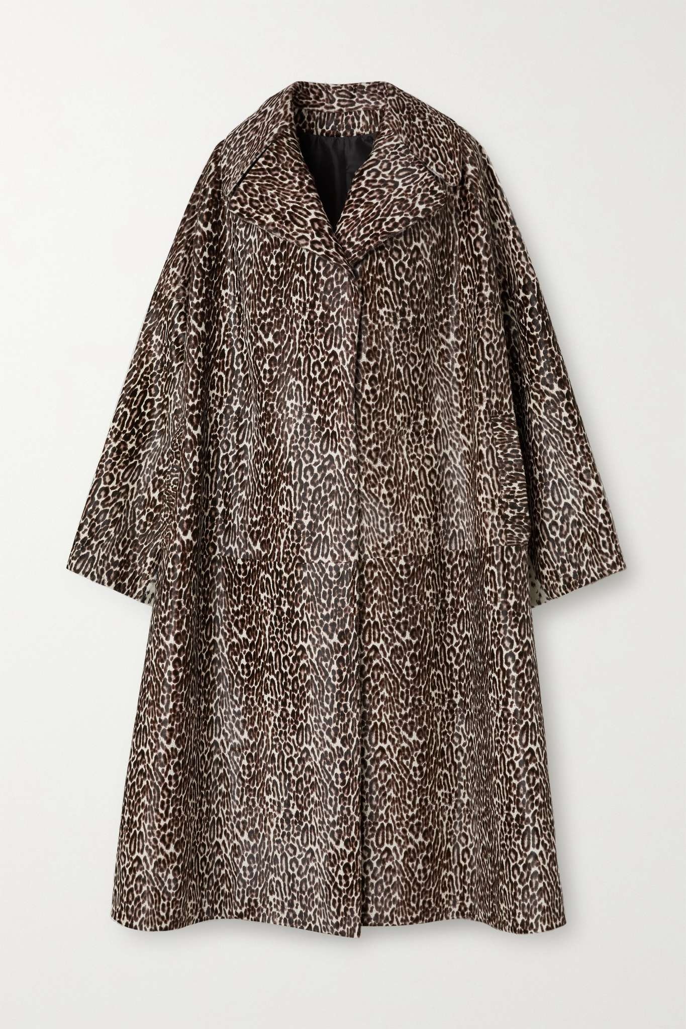 Leopard-print calf hair coat - 1