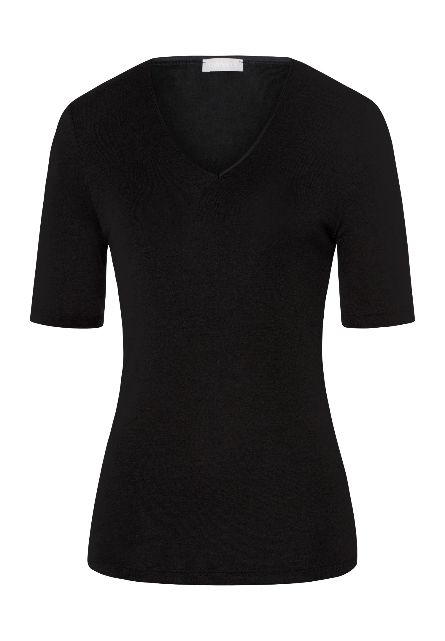 Woolen Silk W Wool and Silk V-Neck Top - 1