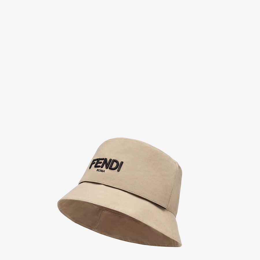 Beige canvas bucket hat - 1