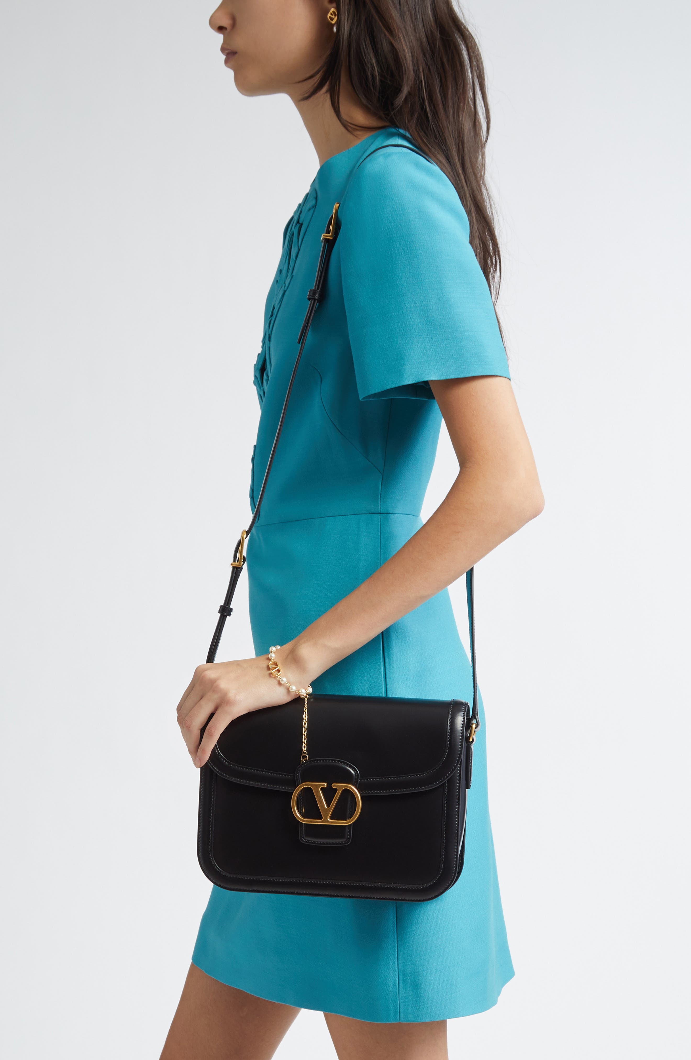 Valentino Garavani 9TO5 Leather Shoulder Bag in Black at Nordstrom - 2