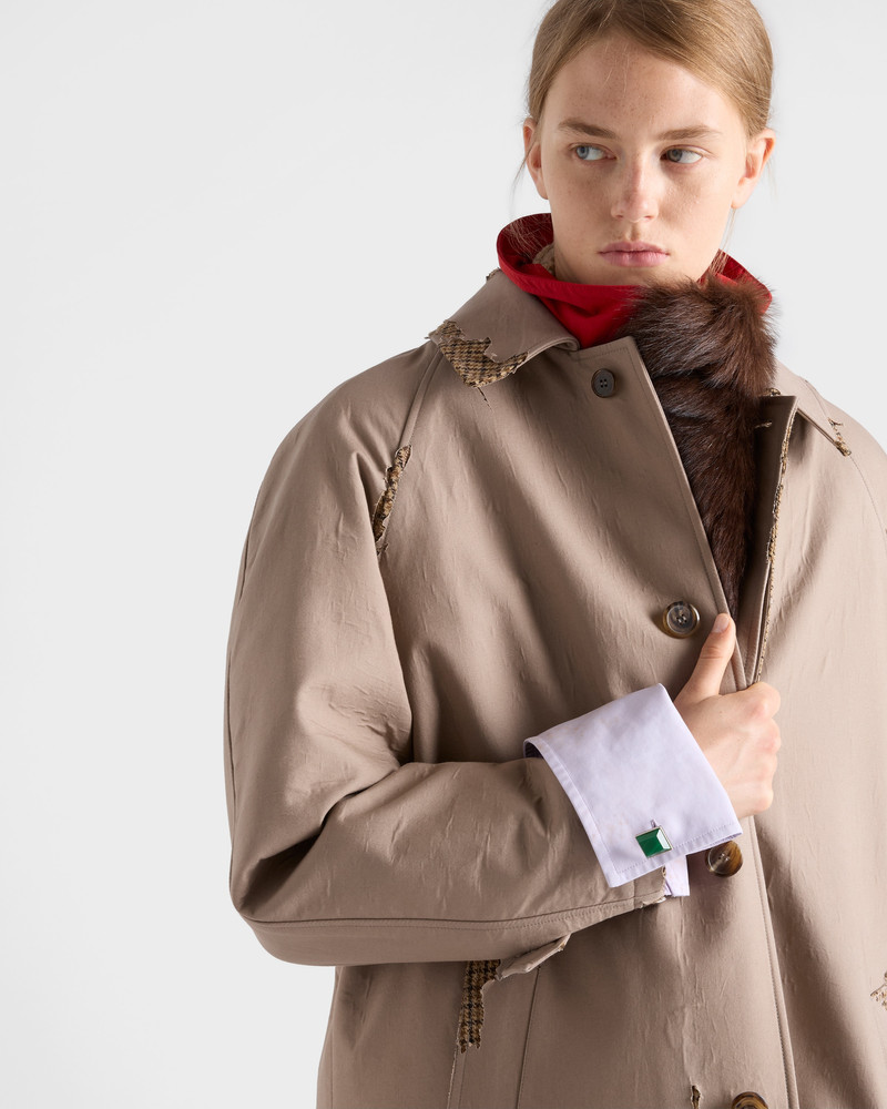 Bonded poplin coat with devoré effect 3