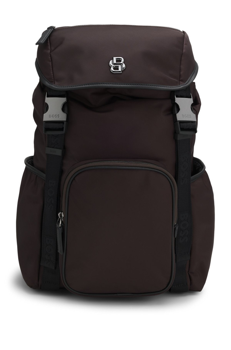 TWILL BACKPACK WITH DOUBLE B MONOGRAM - 1