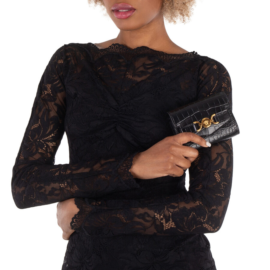 Versace Croc-Effect Medusa '95 Trifold Wallet - 2