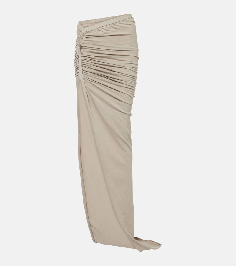 Ruched cotton jersey maxi skirt - 1